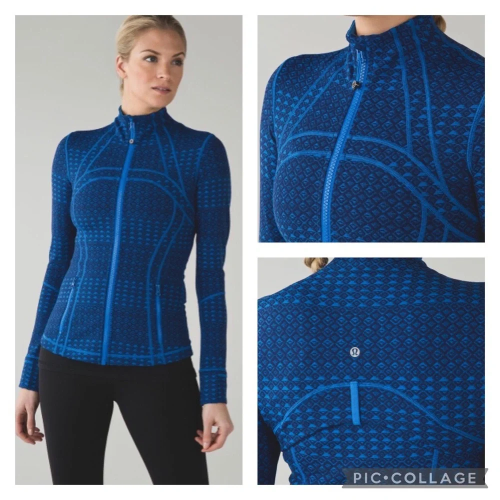 🍒LULULEMON DEFINE Jacket TRIOMETRIC Hero Lakeside Blue sz 12 - VHTF PATTERN!! - Picture 3 of 6